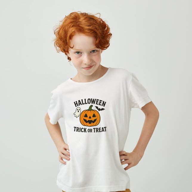 T-shirt Pour Bébé Spooky Halloween Pumpkin Kids Trick or Treat (Créateur téléchargé)