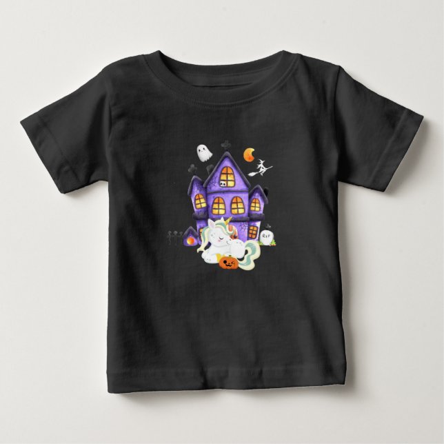 T-shirt Pour Bébé Spooky unicorn (Devant)