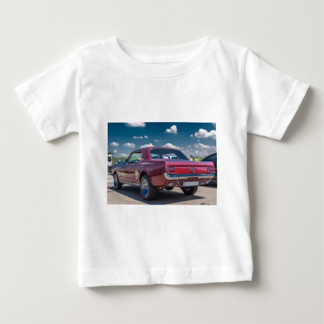 T-shirt Pour Bébé Sport automobile Mustang Muscle rouge Moteur engre (Devant)