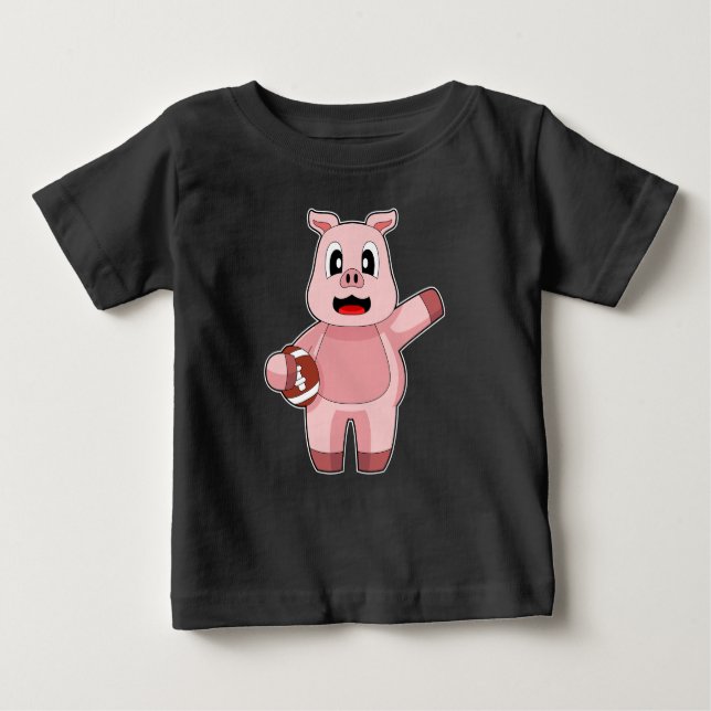 T-shirt Pour Bébé Sport de football américain de porc (Devant)