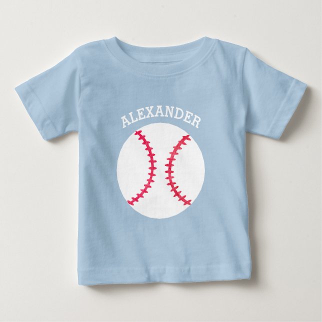 T-shirt Pour Bébé Sports de bébé personnalisés par base-ball mignon (Devant)