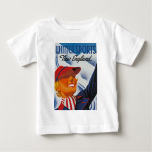 T-shirt Pour Bébé Sports d'hiver Nouvelle Angleterre