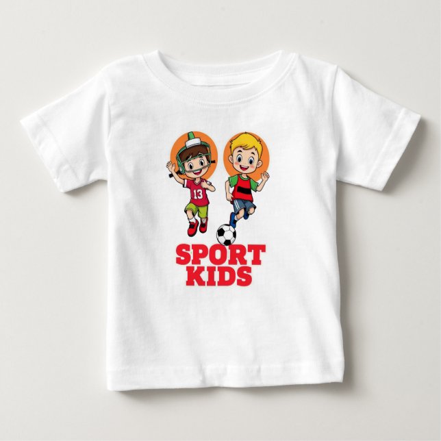 T-shirt Pour Bébé Sporty Kids Fun! (Devant)