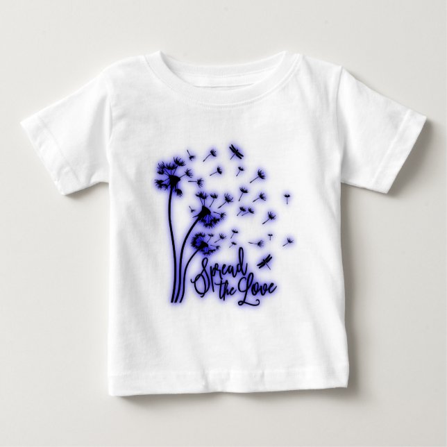 T-shirt Pour Bébé Spread The Love Dandelions and Dragonflies (Devant)