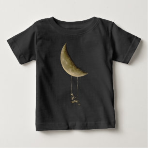 T-shirt Pour Bébé Squelette coudre sur la lune mûre Halloween