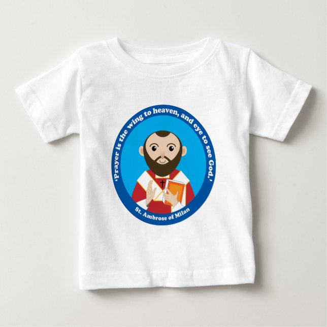 T-shirt Pour Bébé St Ambrose de Milan (Devant)