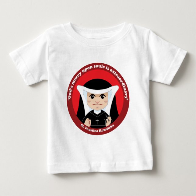 T-shirt Pour Bébé St. Faustina Kowalska (Devant)
