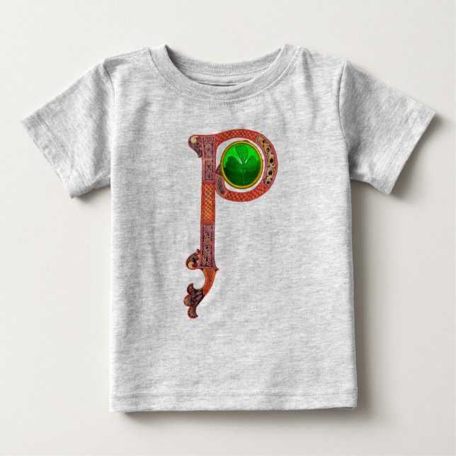T-SHIRT POUR BÉBÉ ST PATRICK'S DAY CÉLTIC P MONOGRAM AVEC SHAMROCK (Devant)