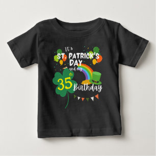 T-shirt Pour Bébé St Patrick's Day Clover fête d'anniversaire vert