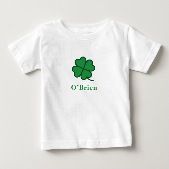 T-shirt Pour Bébé St. Patrick's Day | Custom Name Clover Design (Devant)