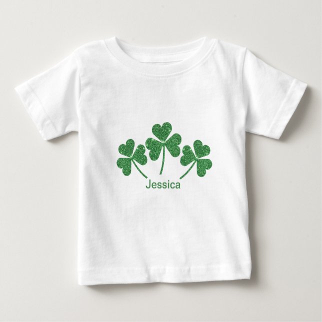 T-shirt Pour Bébé St. Patrick's Day Green Vine Shamrock Irish Party (Devant)