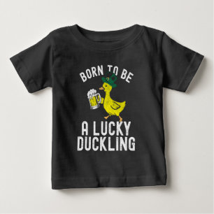 T-shirt Pour Bébé St. Patrick's Day Né pour être chanceux canard drô