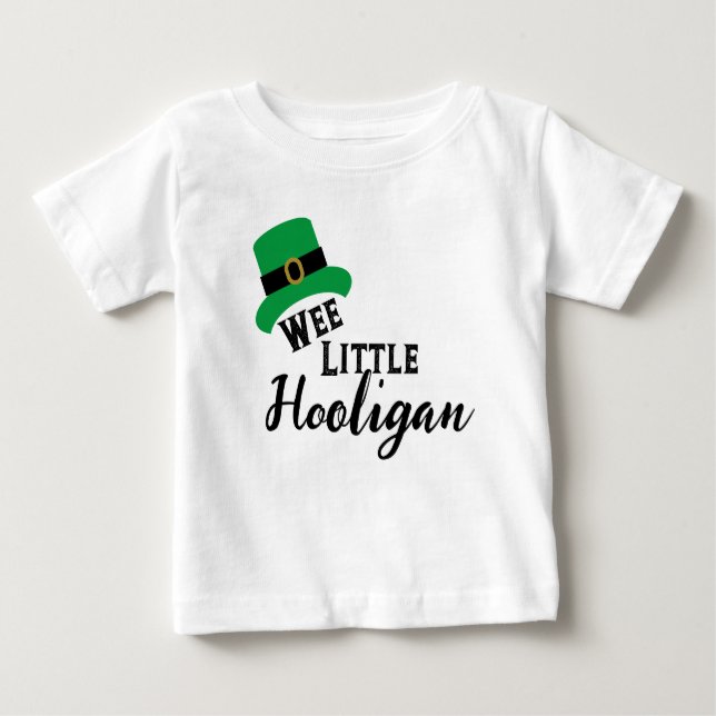 T-shirt Pour Bébé St. Patrick's Day - Wee Little Hooligan Design Tee (Devant)