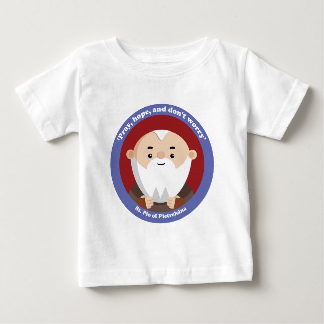 T-shirt Pour Bébé St Pio de Pietrelcina (Devant)