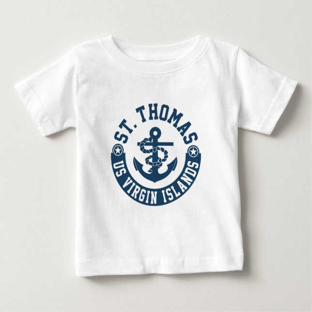 T-shirt Pour Bébé St Thomas USA. Les Îles Vierges (Devant)
