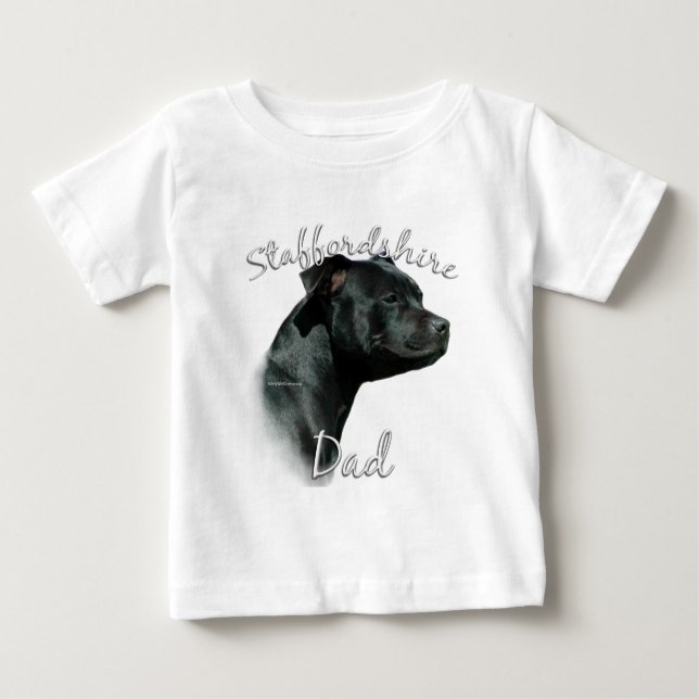 T-shirt Pour Bébé Staffordshire Bull Terrier Papa 2 (Devant)