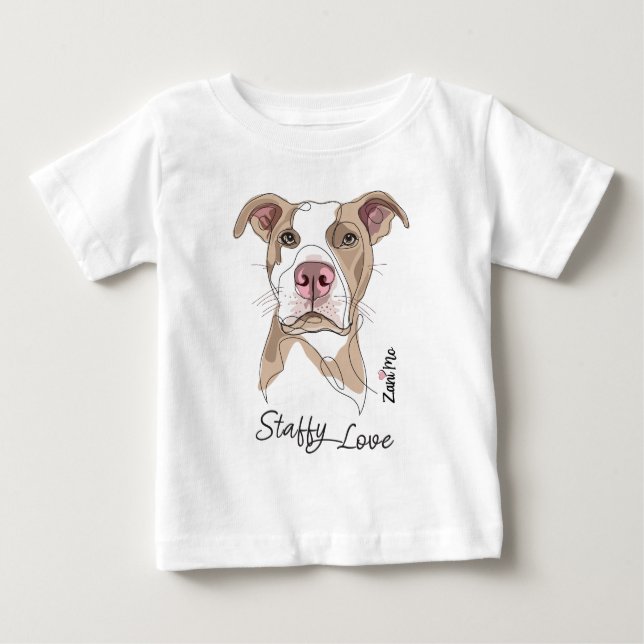 T-shirt Pour Bébé Staffy Love - Zani Mo Protection (Devant)