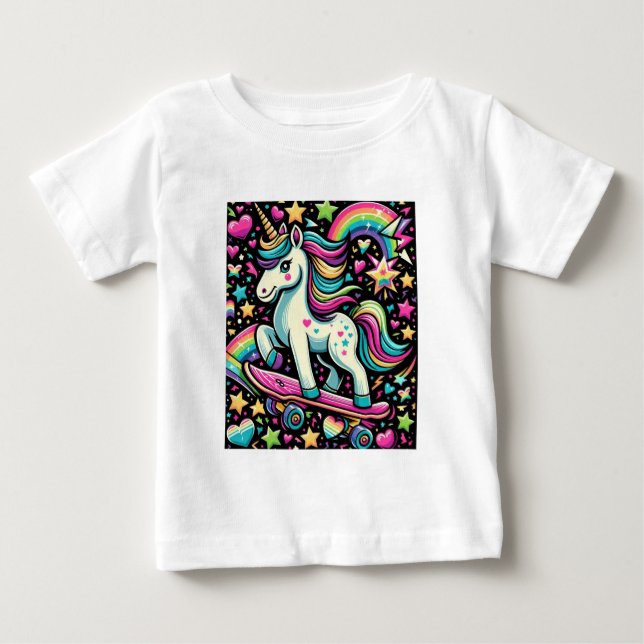 T-shirt Pour Bébé Star Unicorn (Devant)