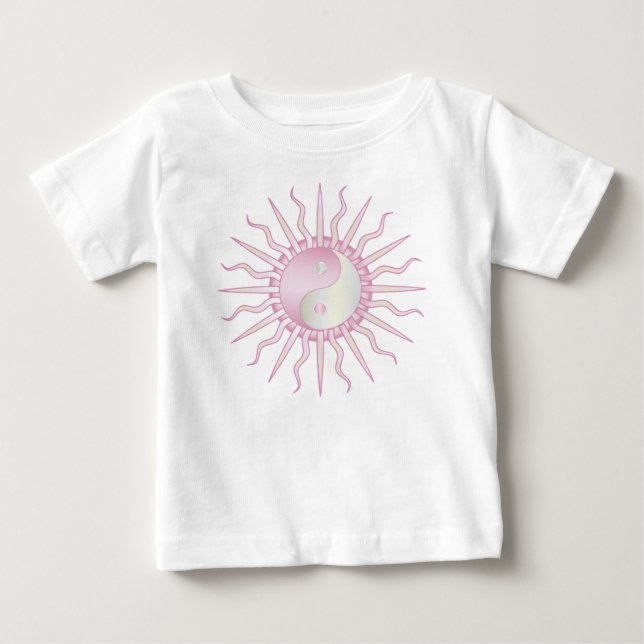 T-shirt Pour Bébé Starburst rose Yin Yang (Devant)
