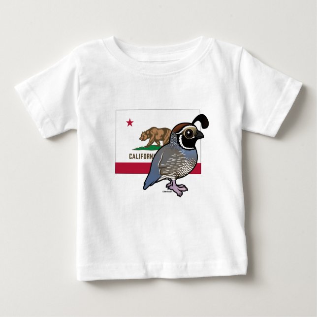 T-shirt Pour Bébé State Birdorable : Quail de Californie (Devant)