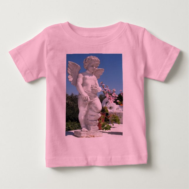 T-shirt Pour Bébé Statue Angel En Rose (Devant)