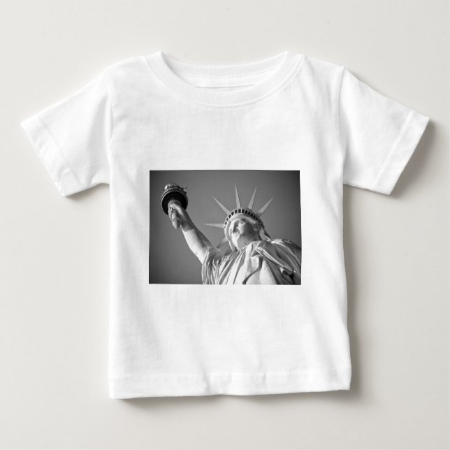 T-shirt Pour Bébé Statue blanche noire de la Liberté (Devant)