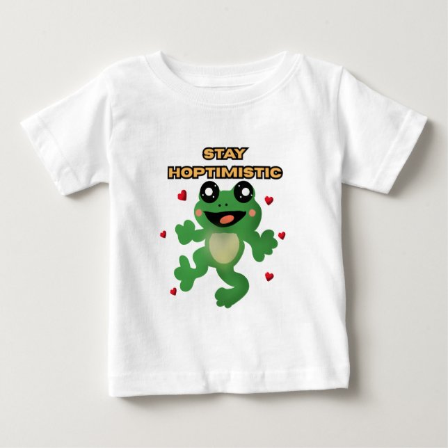 T-shirt Pour Bébé Stay Hoptimistic Cute Frog Pun Funny Frog Lover Gi (Devant)