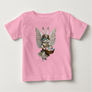 T-shirt Pour Bébé Steampunk Lapin de Pâques Angel fille