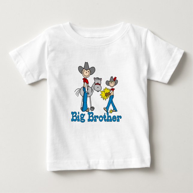 T-shirt Pour Bébé Stick Cowboys Big Brother (Devant)