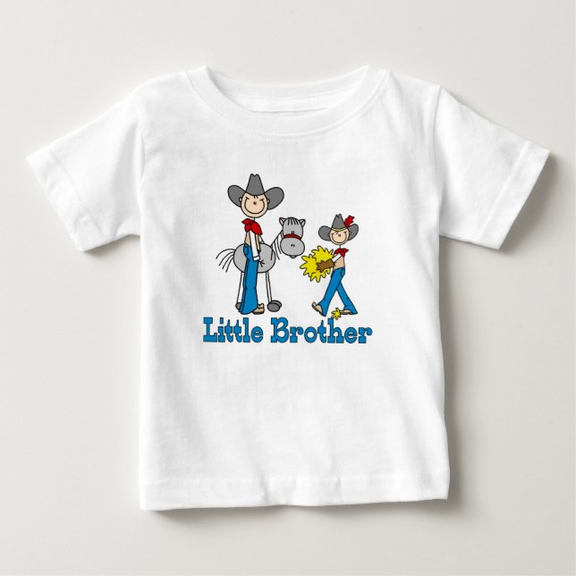 T-shirt Pour Bébé Stick Cowboys Petit Frère (Devant)