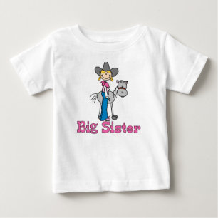 T-shirt Pour Bébé Stick Cowgirl Big Sister