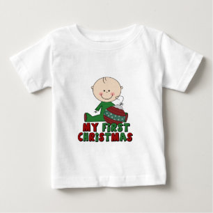 T-shirt Pour Bébé Stick Figure Boy Premier Noël