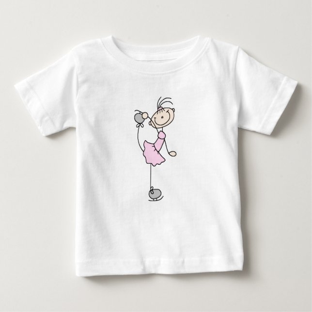 T-shirt Pour Bébé Stick rose Girl Figure Patinage (Devant)