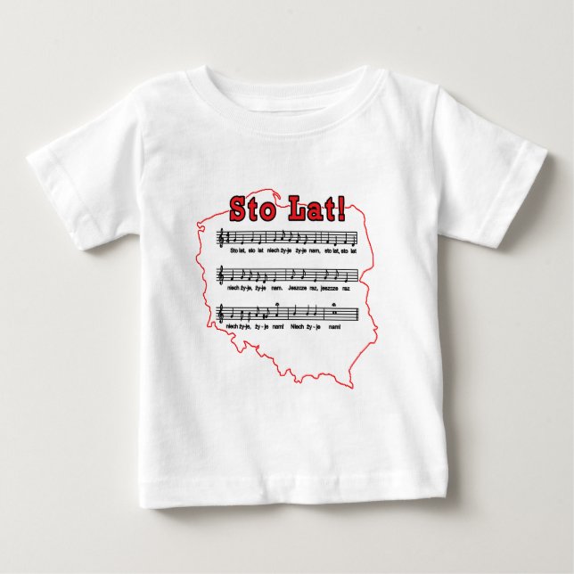T-shirt Pour Bébé Sto Lat! Song Polish Map (Devant)