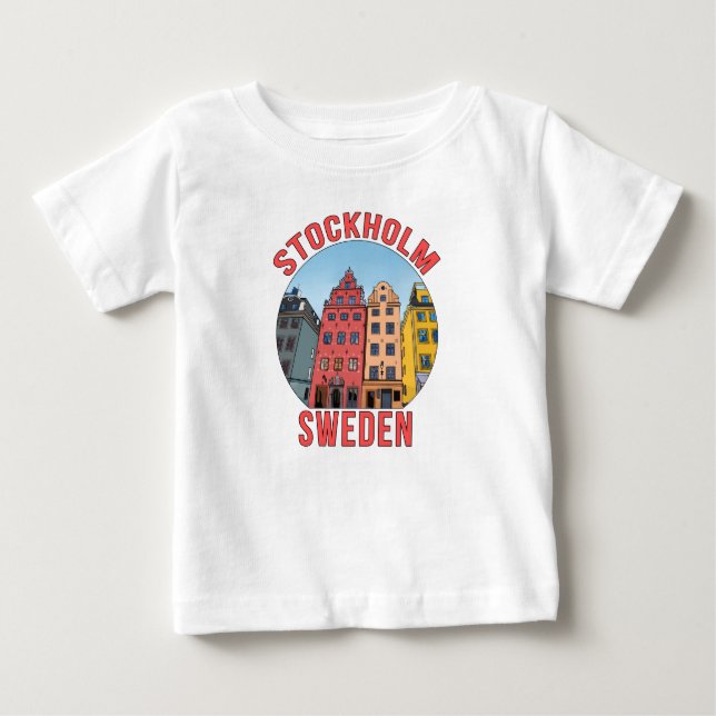 T-shirt Pour Bébé Stockholm Suède (Devant)
