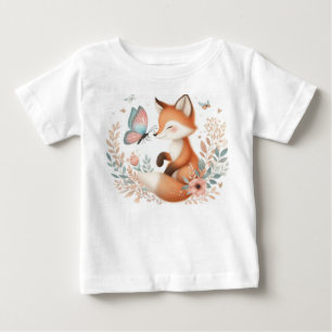 T-shirt Pour Bébé Storybook Woodland Baby Fox Et Papillon
