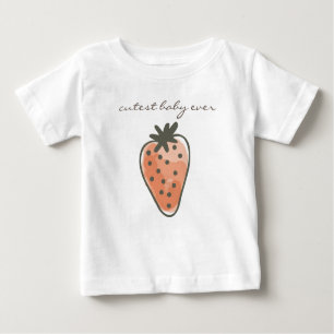 T-shirt Pour Bébé STRAWBERRIES ROUGES COULEUR D'EAU plus mignonne ja