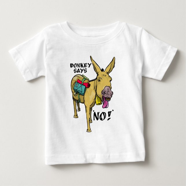 T-shirt Pour Bébé Stubborn donkey Funny (Devant)