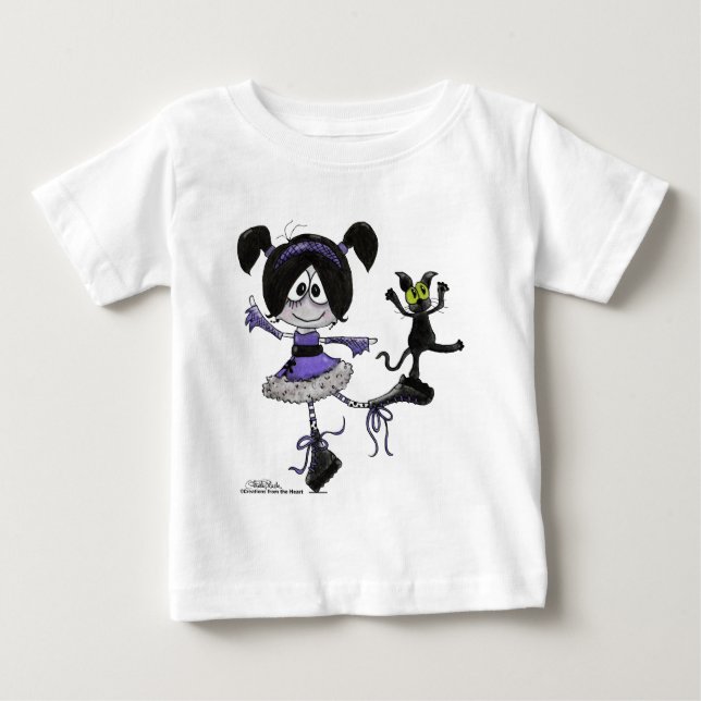 T-shirt Pour Bébé Style Ballerina Goth (Devant)