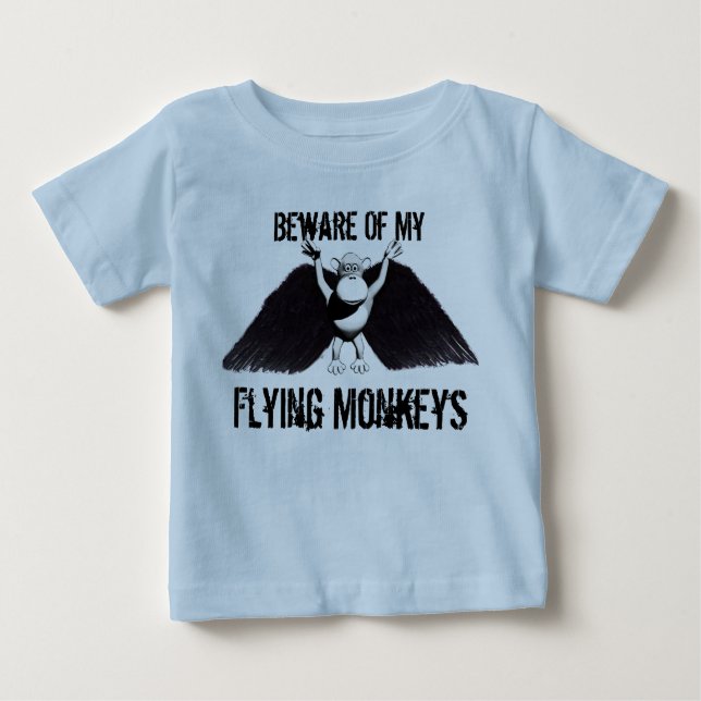 T-shirt Pour Bébé Style de dessin mignon singes volants pour bébé (Devant)