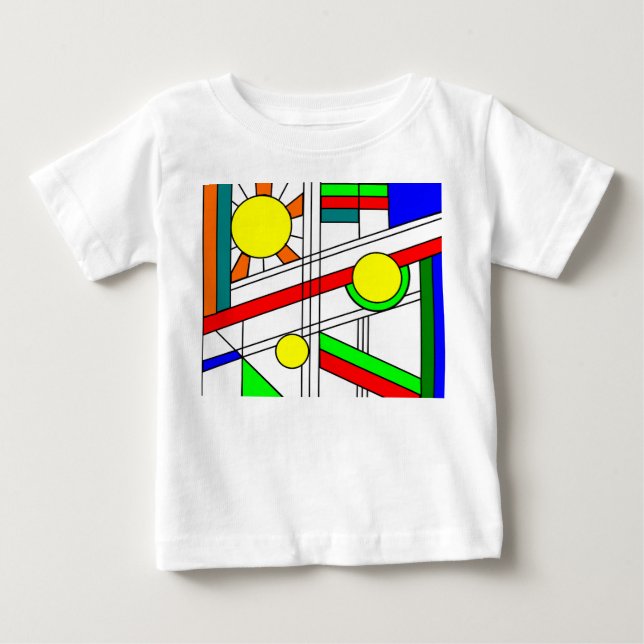T-shirt Pour Bébé Style moderne en verre de trait (Devant)