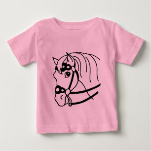 T-shirt Pour Bébé Style rétro minimal Cheval Head Art animal