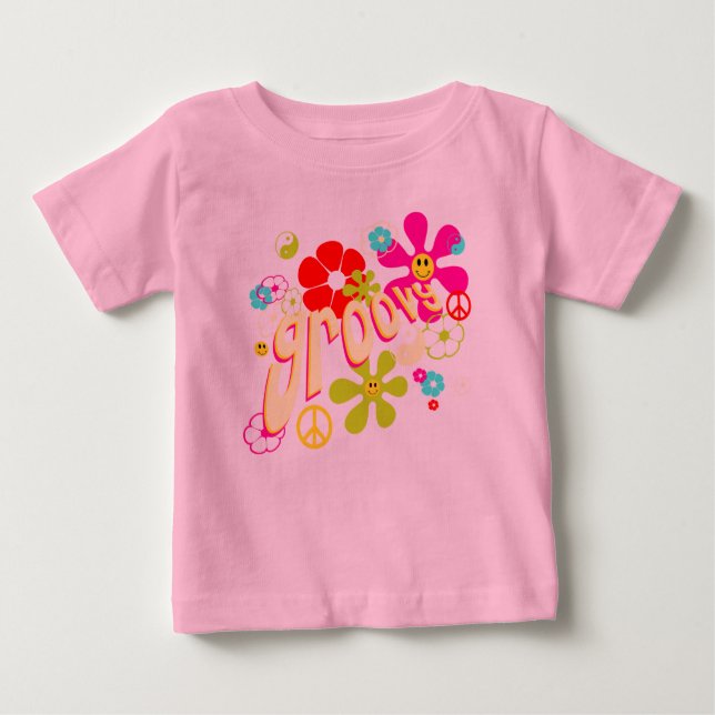 T-shirt Pour Bébé Style super Vibe 70's (Devant)