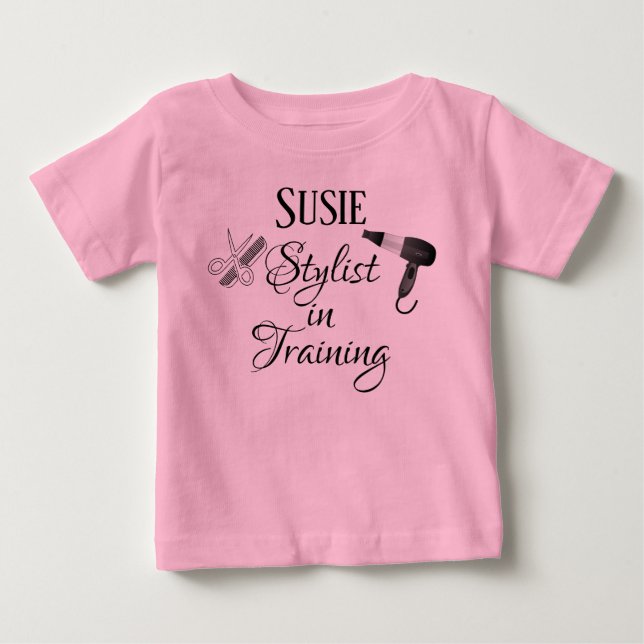 T-shirt Pour Bébé Styliste en formation Baby Romper Salon Beautician (Devant)