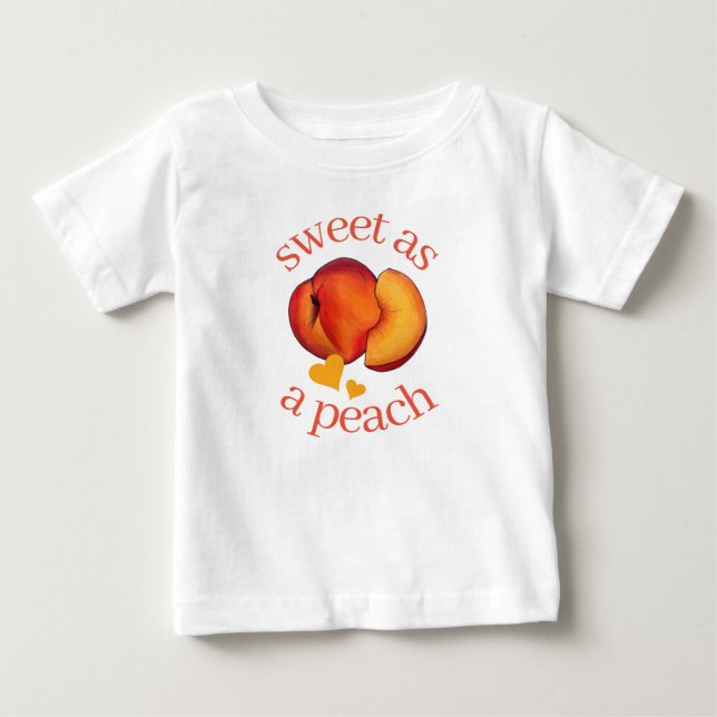 T-shirt Pour Bébé Sucré comme une Pêche Pêches de Géorgie mûres Frui (Devant)