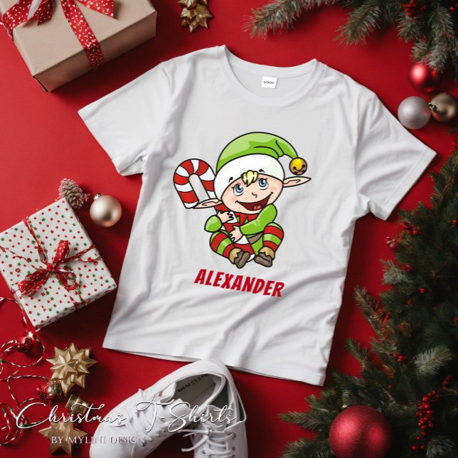 T-shirt Pour Bébé Sucre de canne elfe de Noël du bébé Noël Noël (Créateur téléchargé)