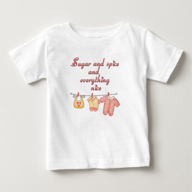 T-shirt Pour Bébé Sucre et épices et tout Nice (Devant)