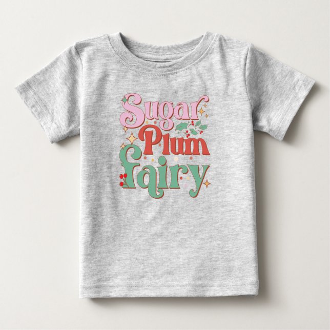 T-shirt Pour Bébé Sucre Plum Fée Noël mignon (Devant)