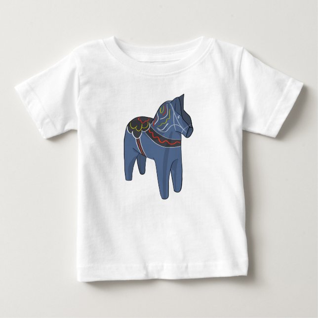 T-shirt Pour Bébé Suède Dala Horse Dalecarlian suédois (Devant)