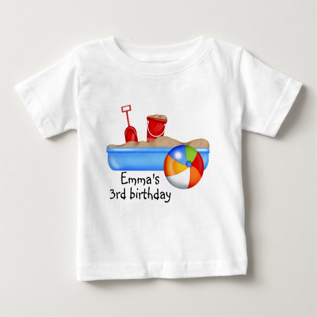 T-shirt Pour Bébé Summer Fun Sand box Beach Ball (Devant)